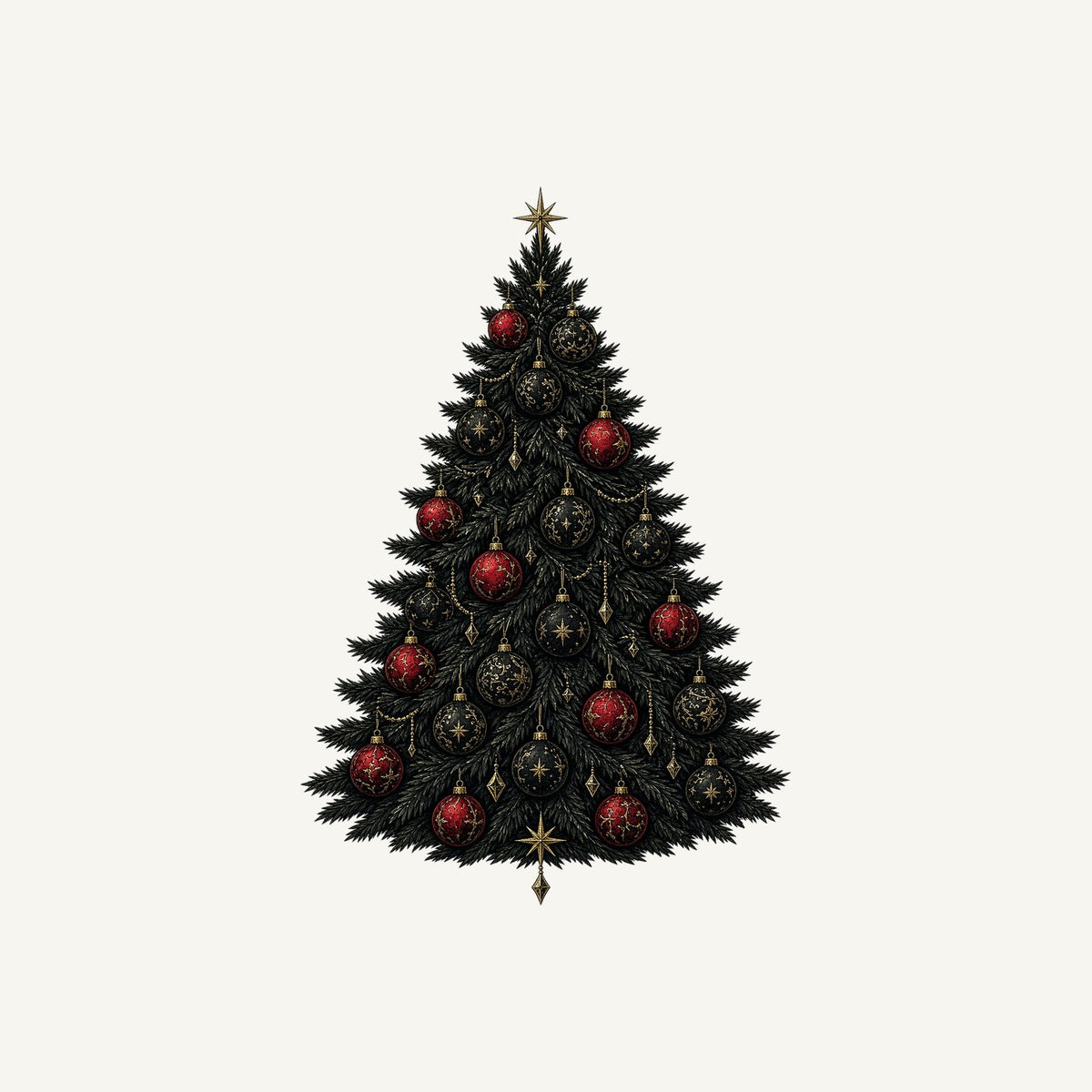 Dark Moody Christmas Tree Personalised Christmas T-Shirt and Hoodie