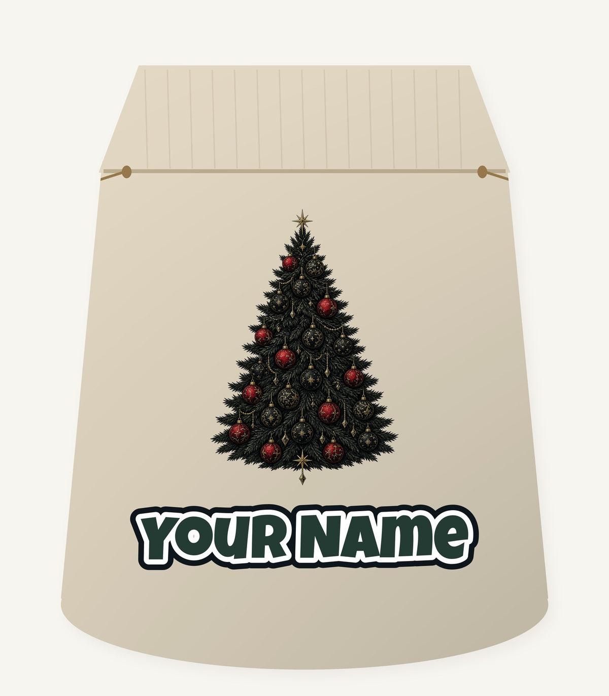 Dark Moody Christmas Tree Personalised Santa Sack