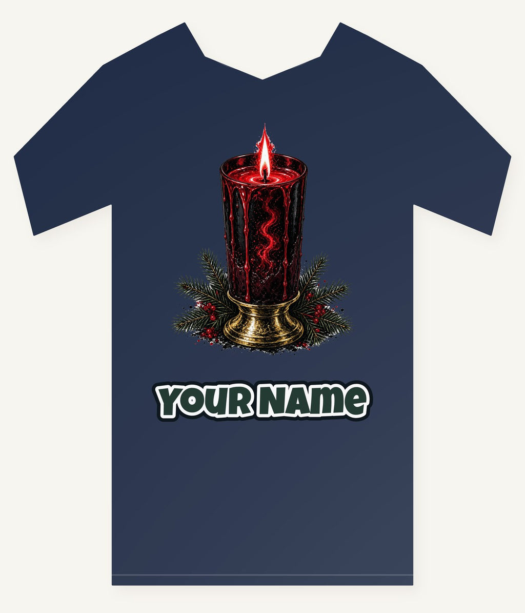 Dark Red Pillar Candle Personalised Kids Tee and Baby Bodysuit
