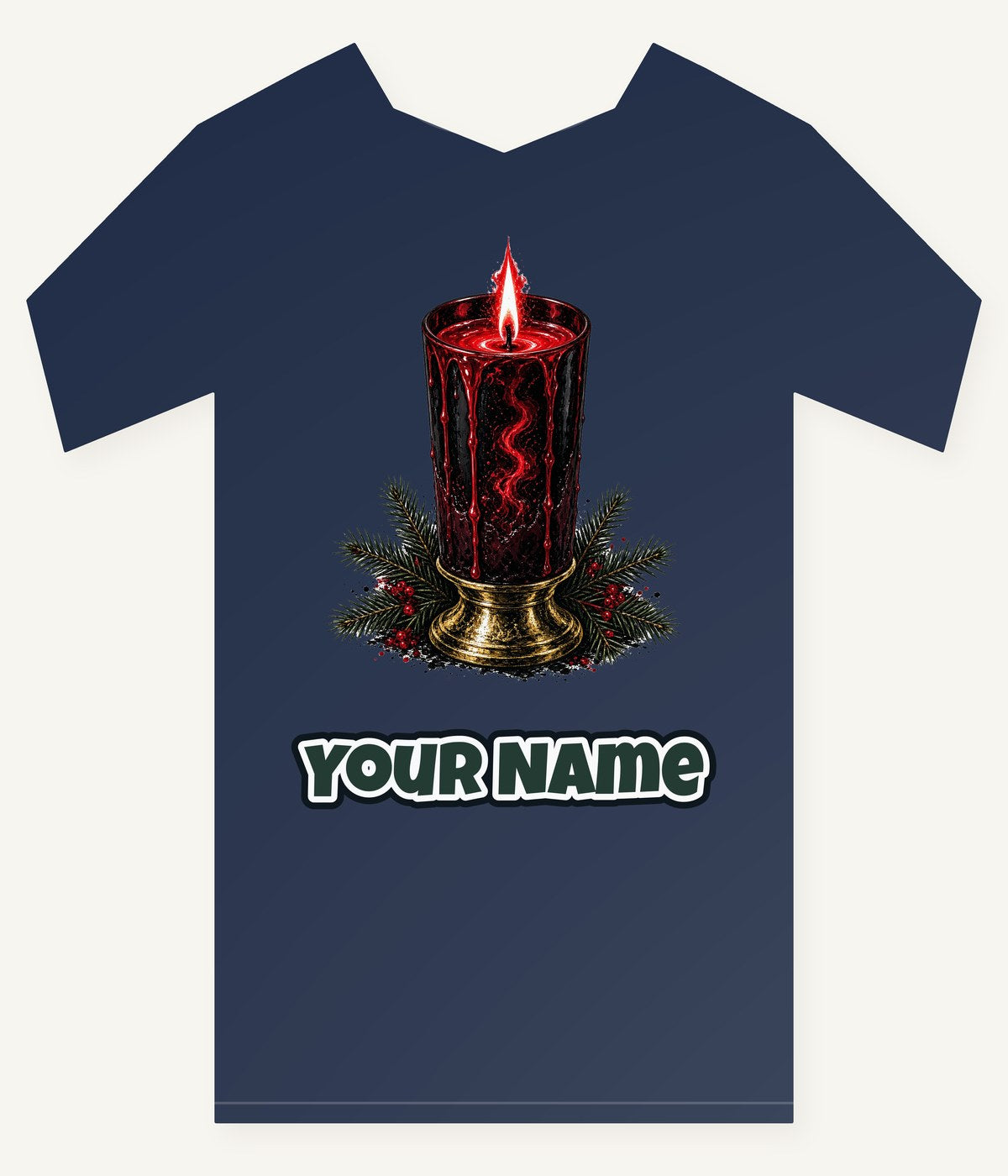 Dark Red Pillar Candle Personalised Kids Tee and Baby Bodysuit