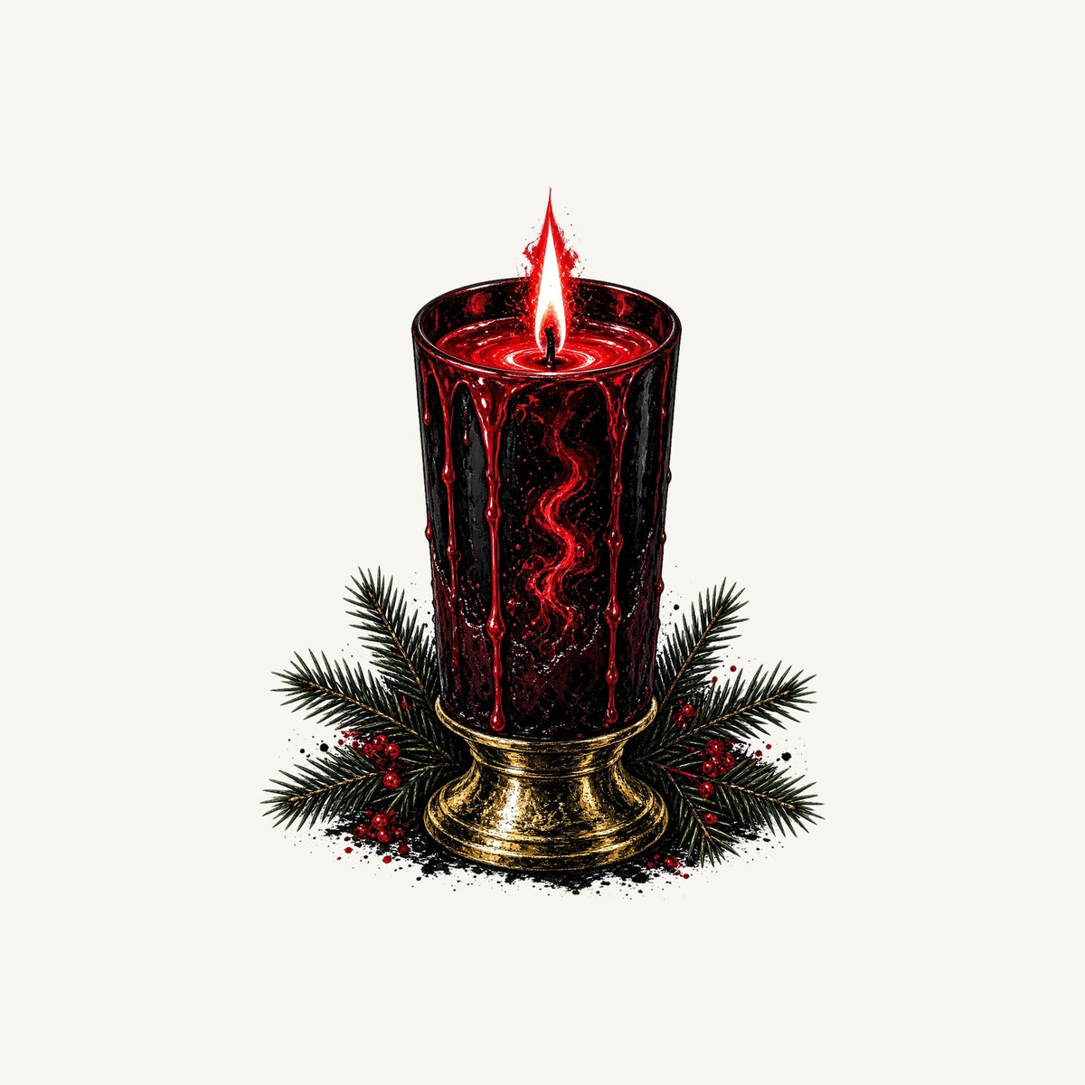 Dark Red Pillar Candle Personalised Kids Tee and Baby Bodysuit