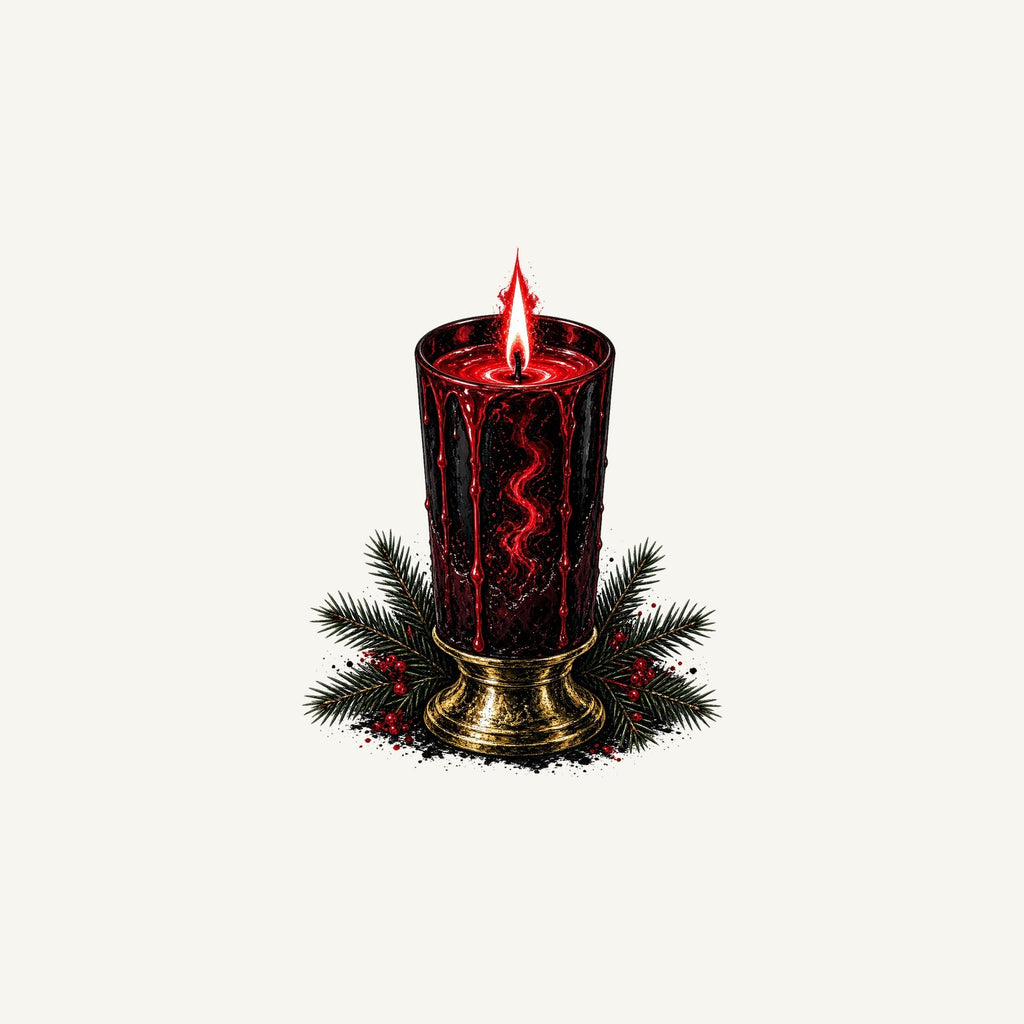Dark Red Pillar Candle Personalised Christmas Mug