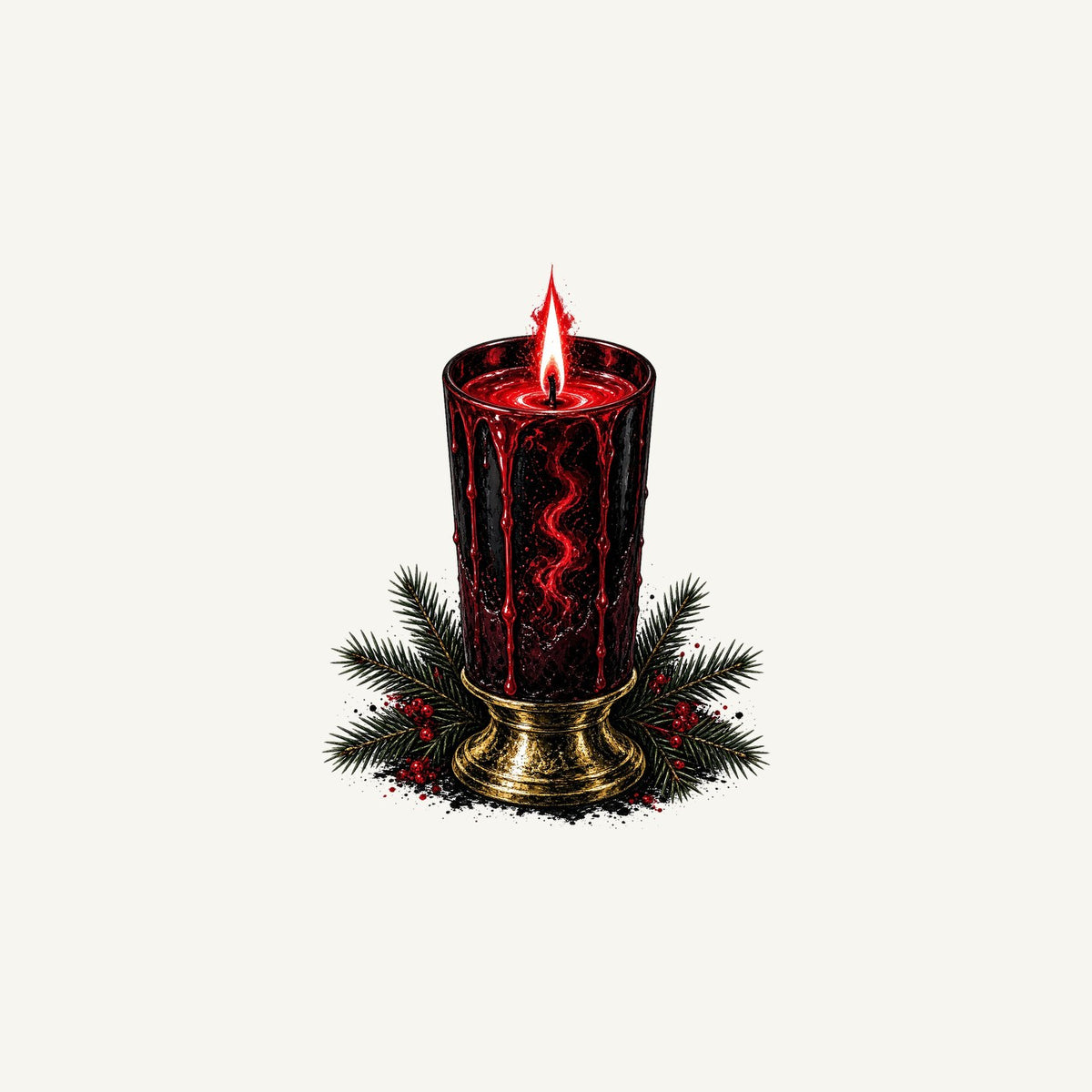 Dark Red Pillar Candle Personalised Christmas Mug