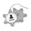 Dark Red Pillar Candle Personalised Pewter Christmas Ornament