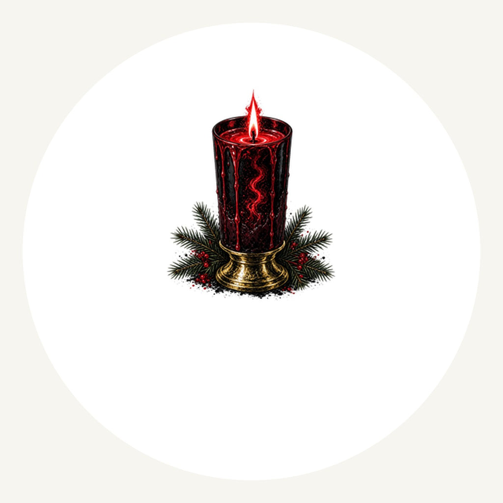 Dark Red Pillar Candle Personalised Pewter Christmas Ornament