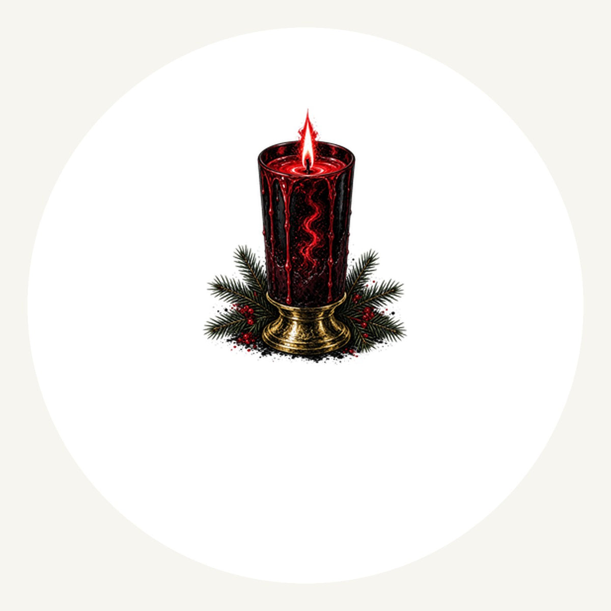 Dark Red Pillar Candle Personalised Pewter Christmas Ornament