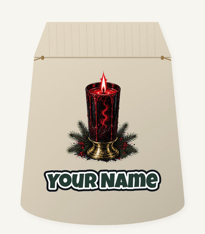 Dark Red Pillar Candle Personalised Santa Sack