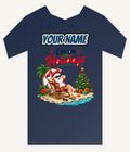 Deckchair Santa on Holidays Personalised Kids and Baby Christmas Tee