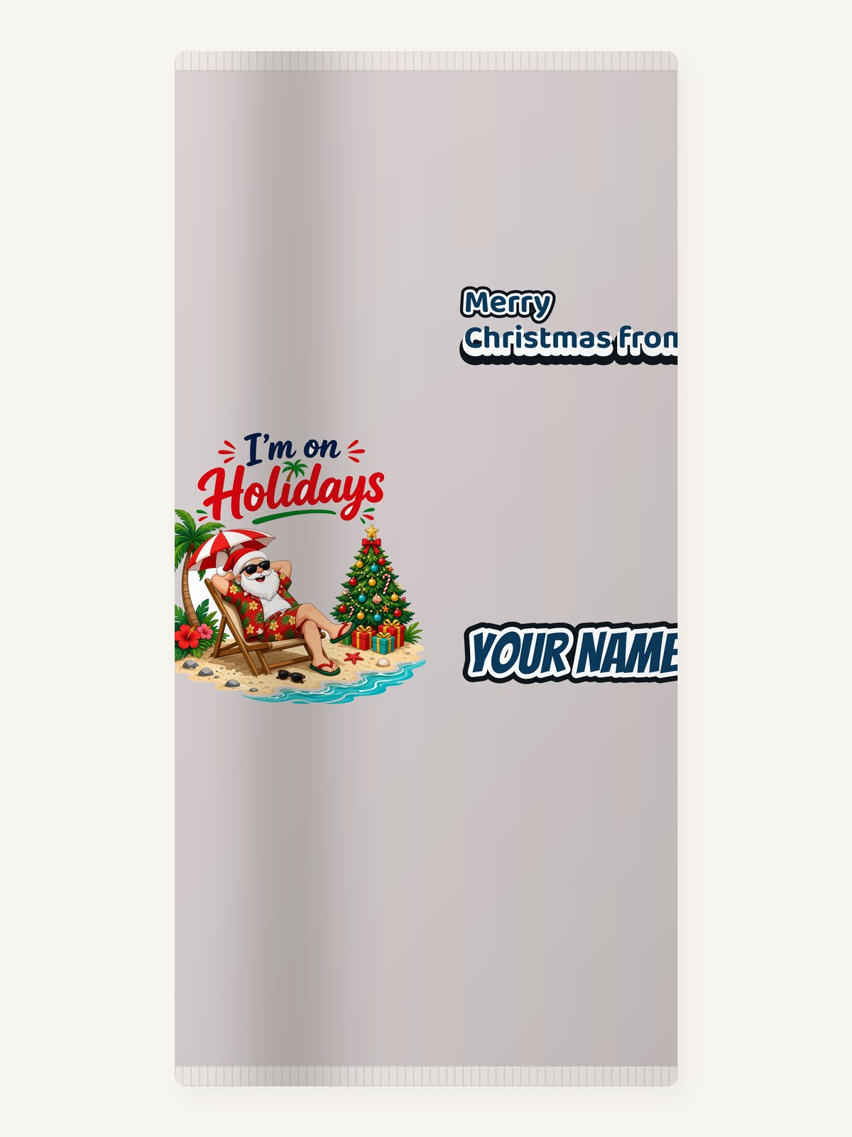 Deckchair Santa on Holidays Personalised Beach Towel