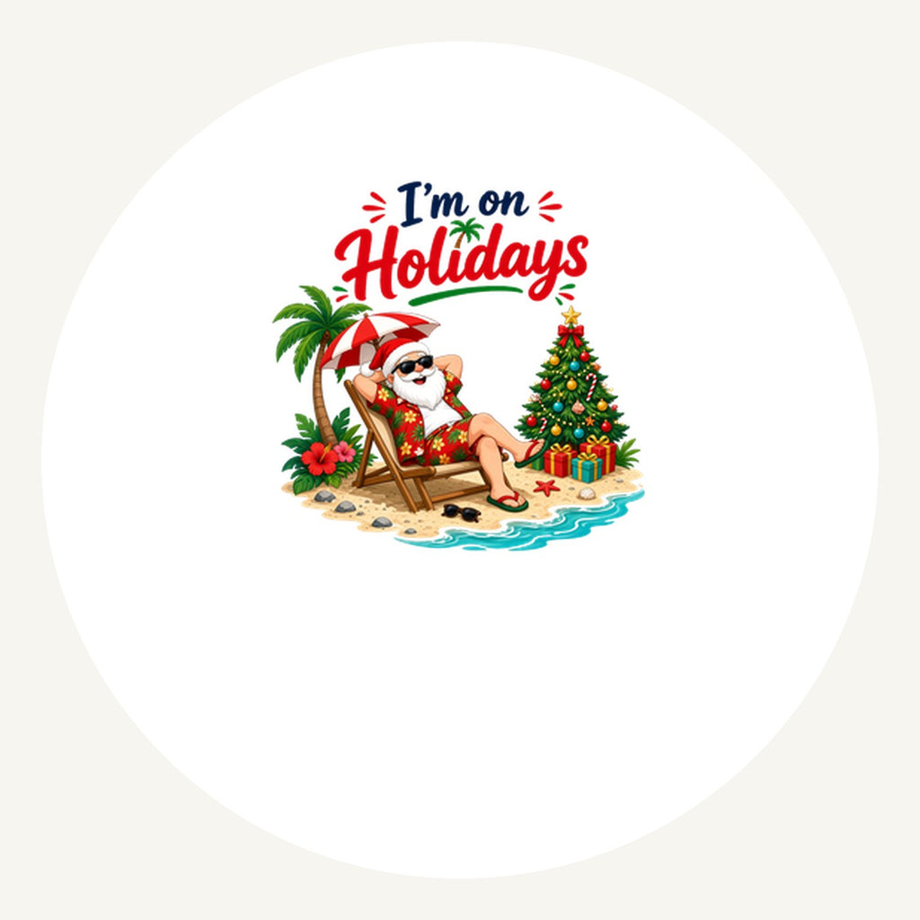 Deckchair Santa on Holidays Personalised Pewter Christmas Ornament