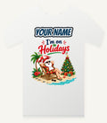 Deckchair Santa on Holidays Personalised Christmas T-Shirt and Hoodie