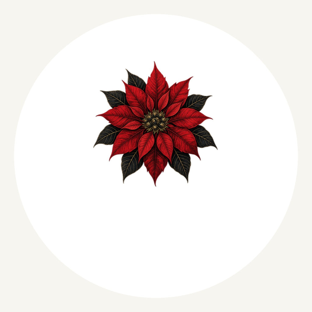 Deep Red Poinsettia Personalised Pewter Christmas Ornament