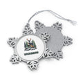 Deer Family In Snowy Forest Personalised Pewter Christmas Ornament
