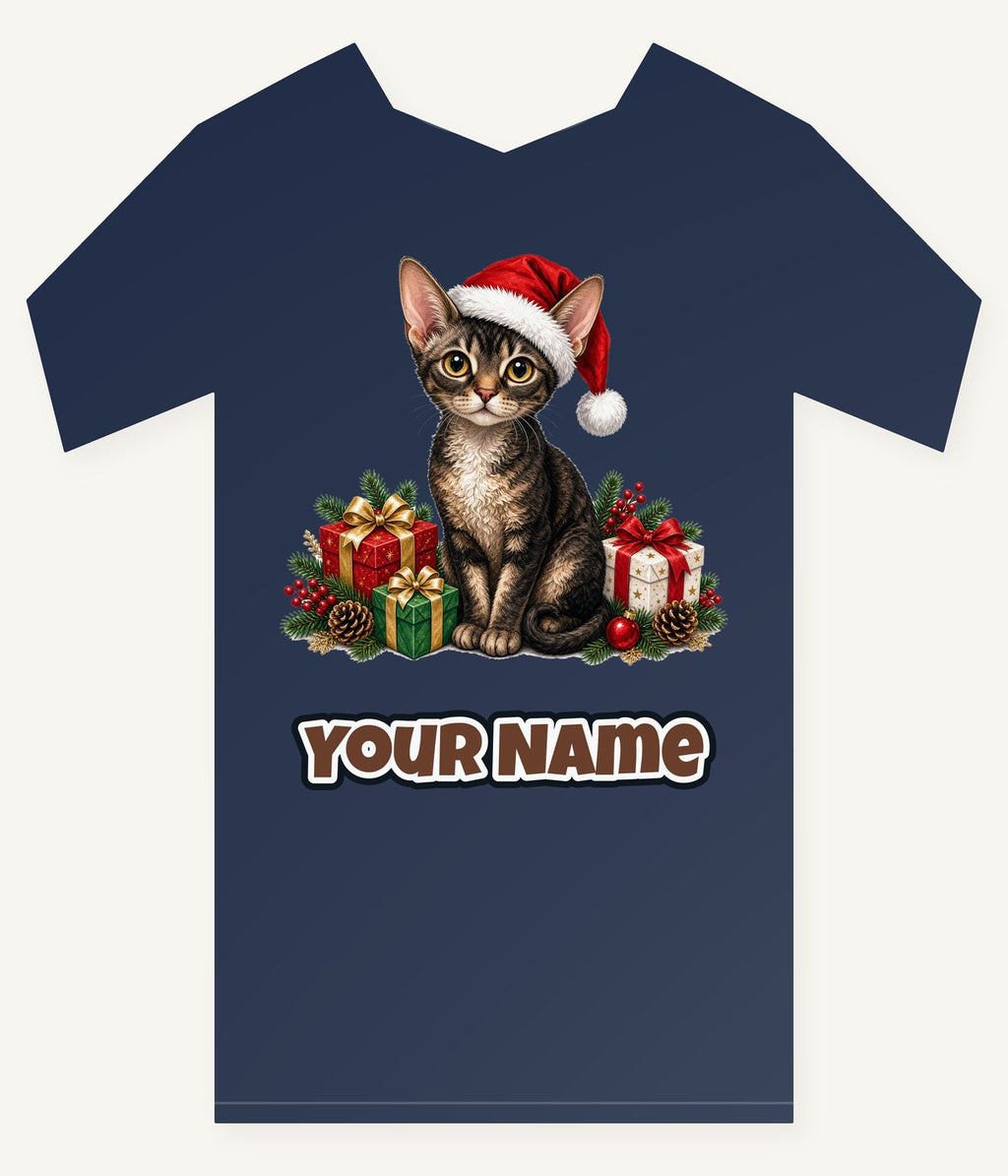 Devon Rex Christmas Personalised Kids Tee and Baby Bodysuit
