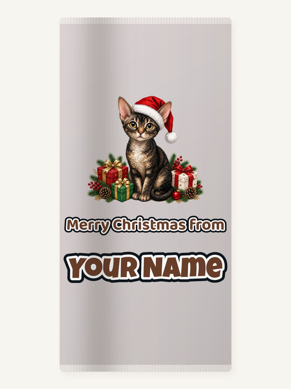 Devon Rex Christmas Personalised Beach Towel