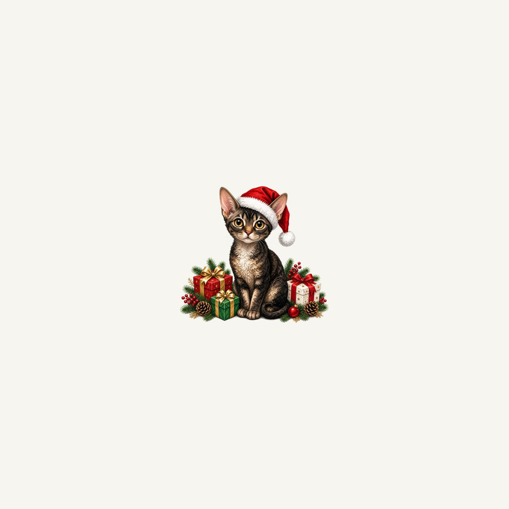 Devon Rex Christmas Personalised Beach Towel