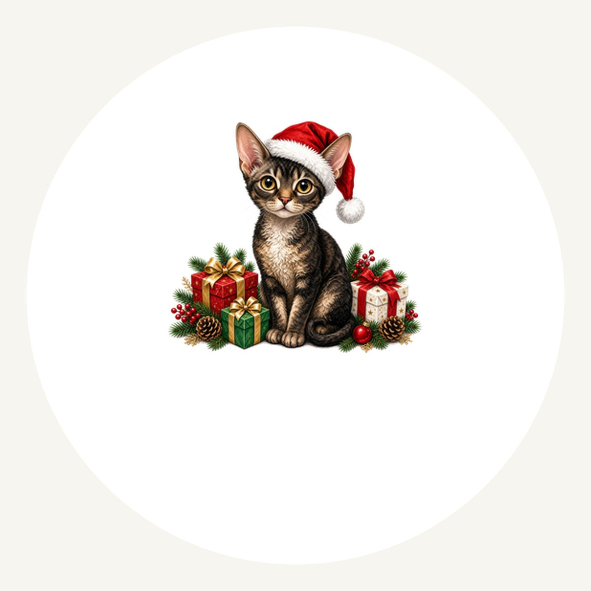 Devon Rex Personalised Pewter Christmas Ornament