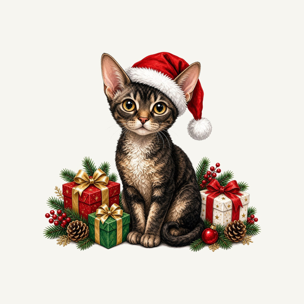 Devon Rex Christmas Personalised Santa Sack