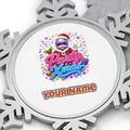 Disco Ball Party Santa Personalised Pewter Christmas Ornament