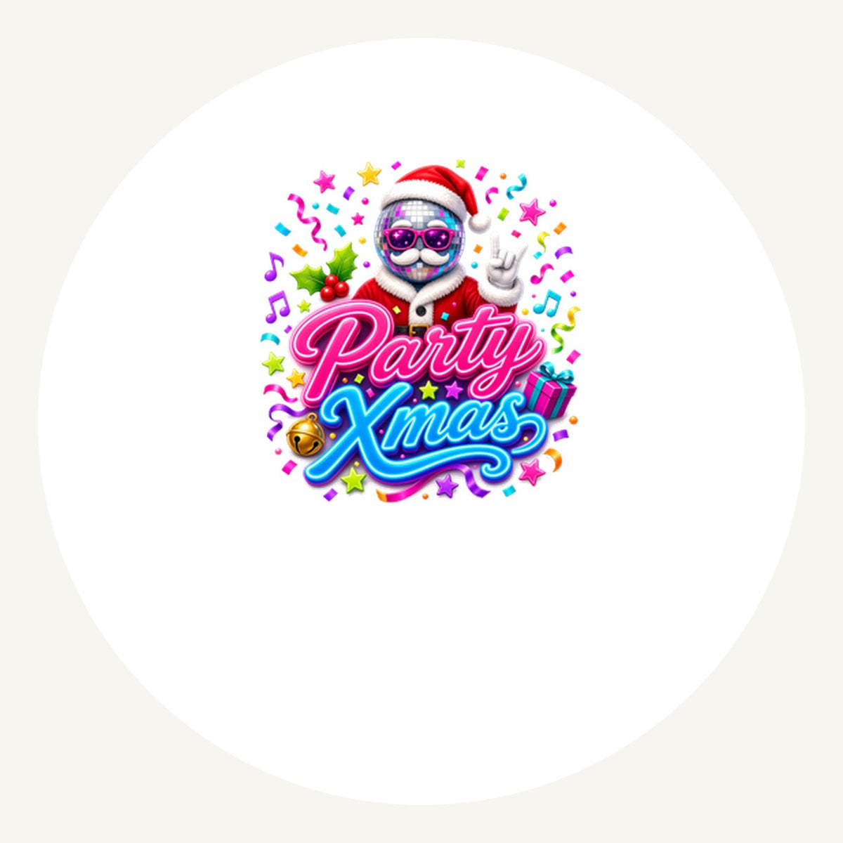 Disco Ball Party Santa Personalised Pewter Christmas Ornament