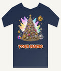 Disco Glitter Christmas Tree Personalised Kids Tee and Baby Bodysuit