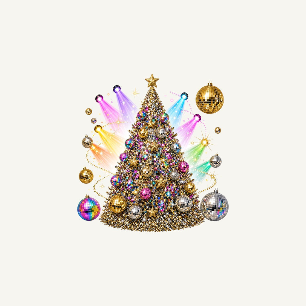 Disco Glitter Christmas Tree Personalised Christmas Mug