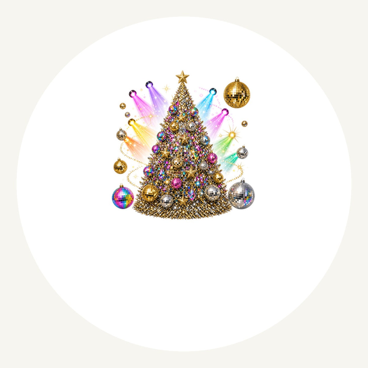Disco Glitter Christmas Tree Personalised Pewter Christmas Ornament