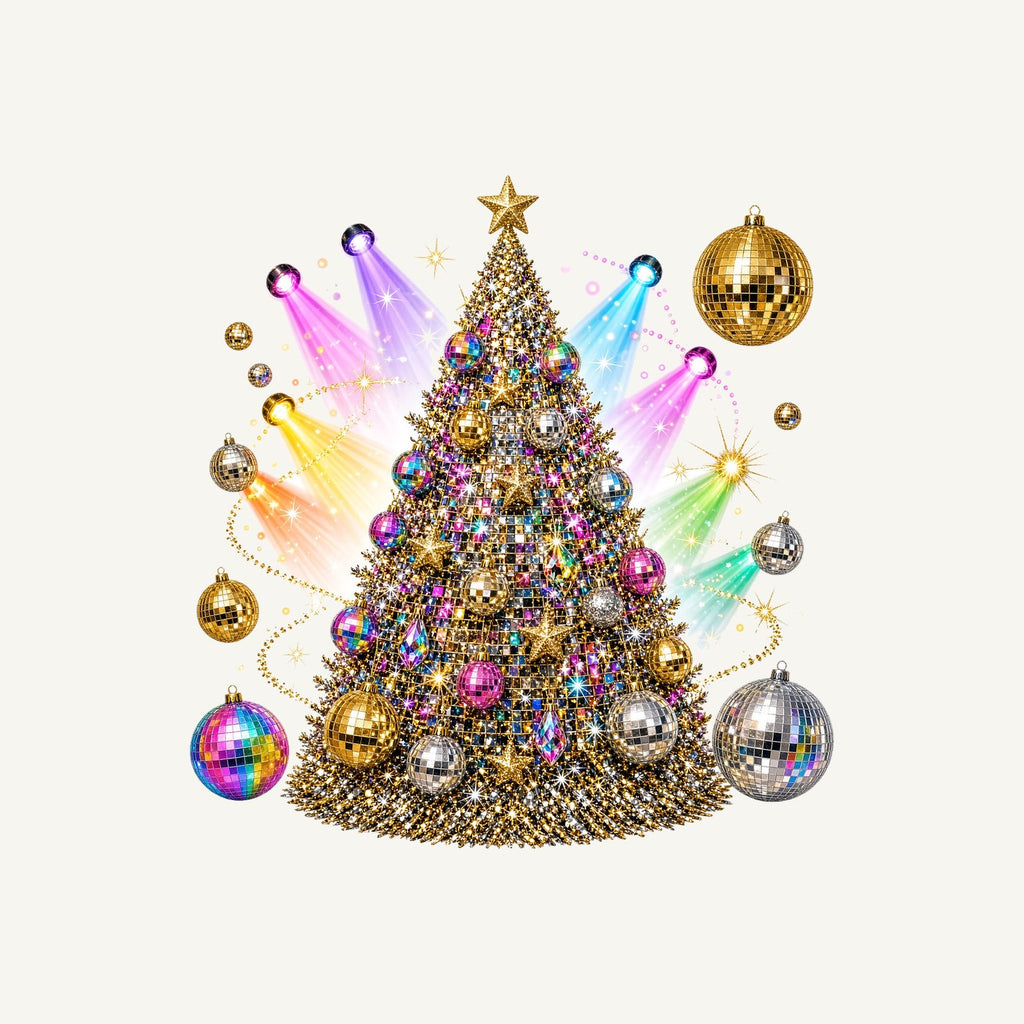 Disco Glitter Christmas Tree Personalised Santa Sack
