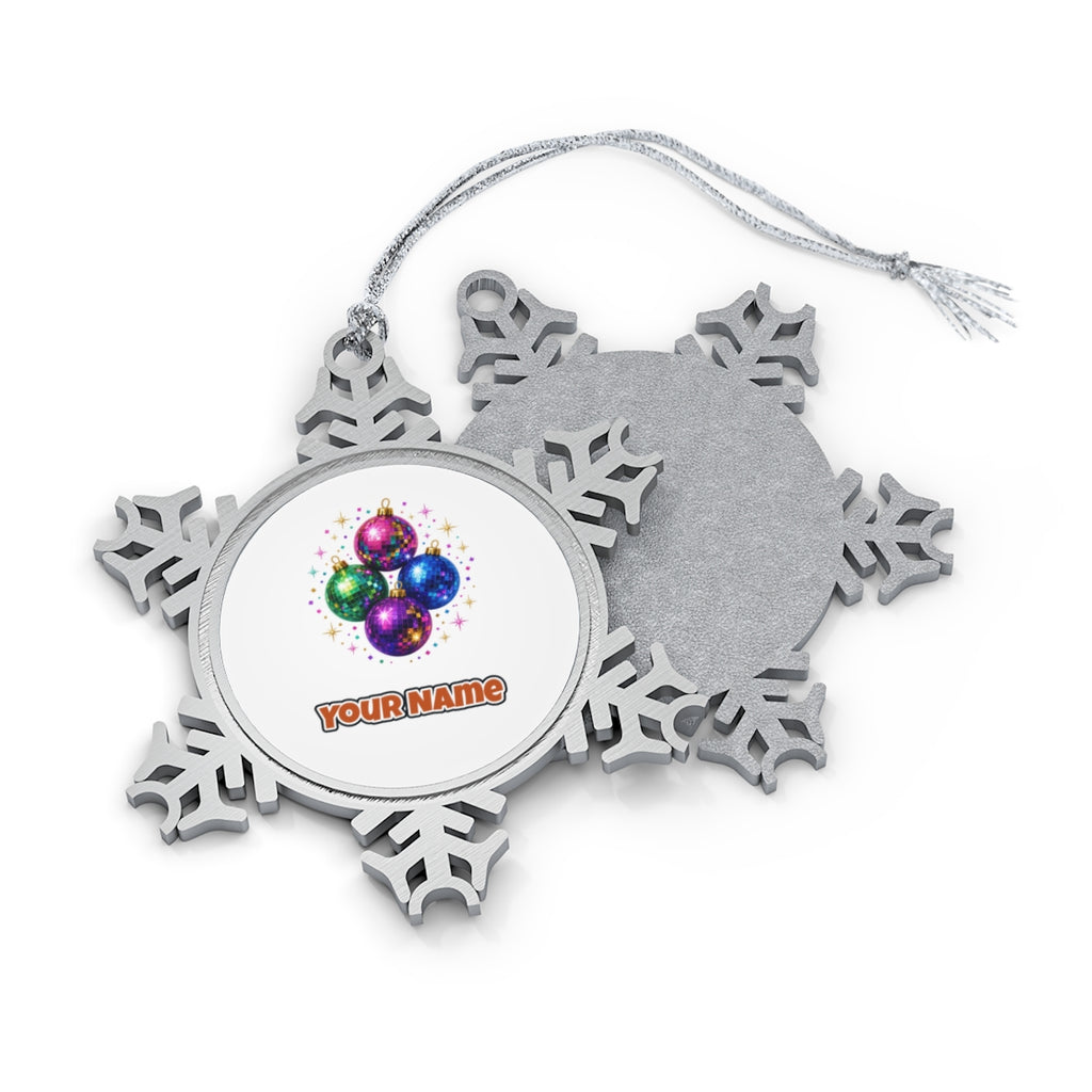 Disco Mirror Ball Baubles Personalised Pewter Christmas Ornament