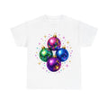 Disco Mirror Ball Baubles design on a white tee