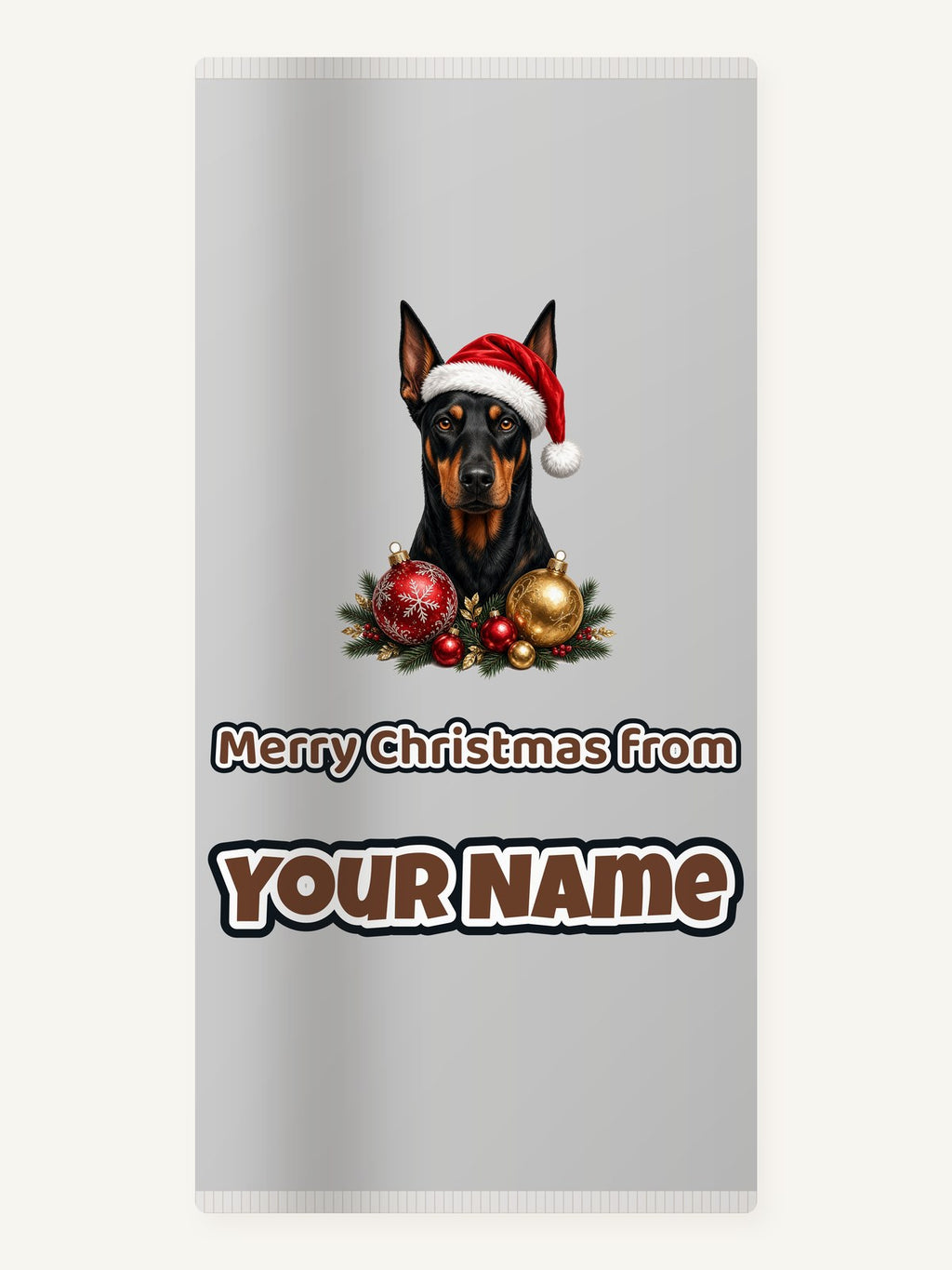 Doberman Christmas Personalised Beach Towel