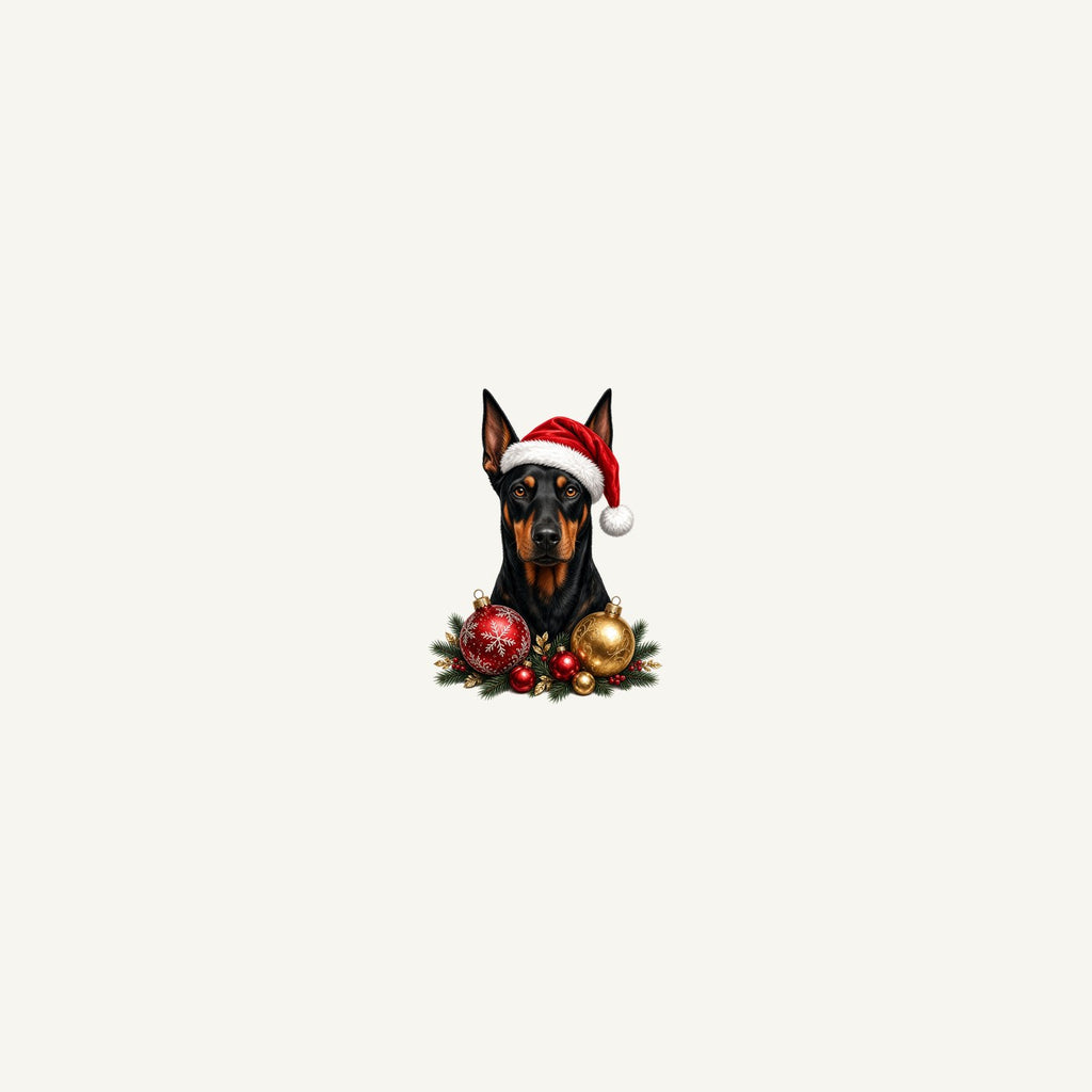 Doberman Christmas Personalised Beach Towel