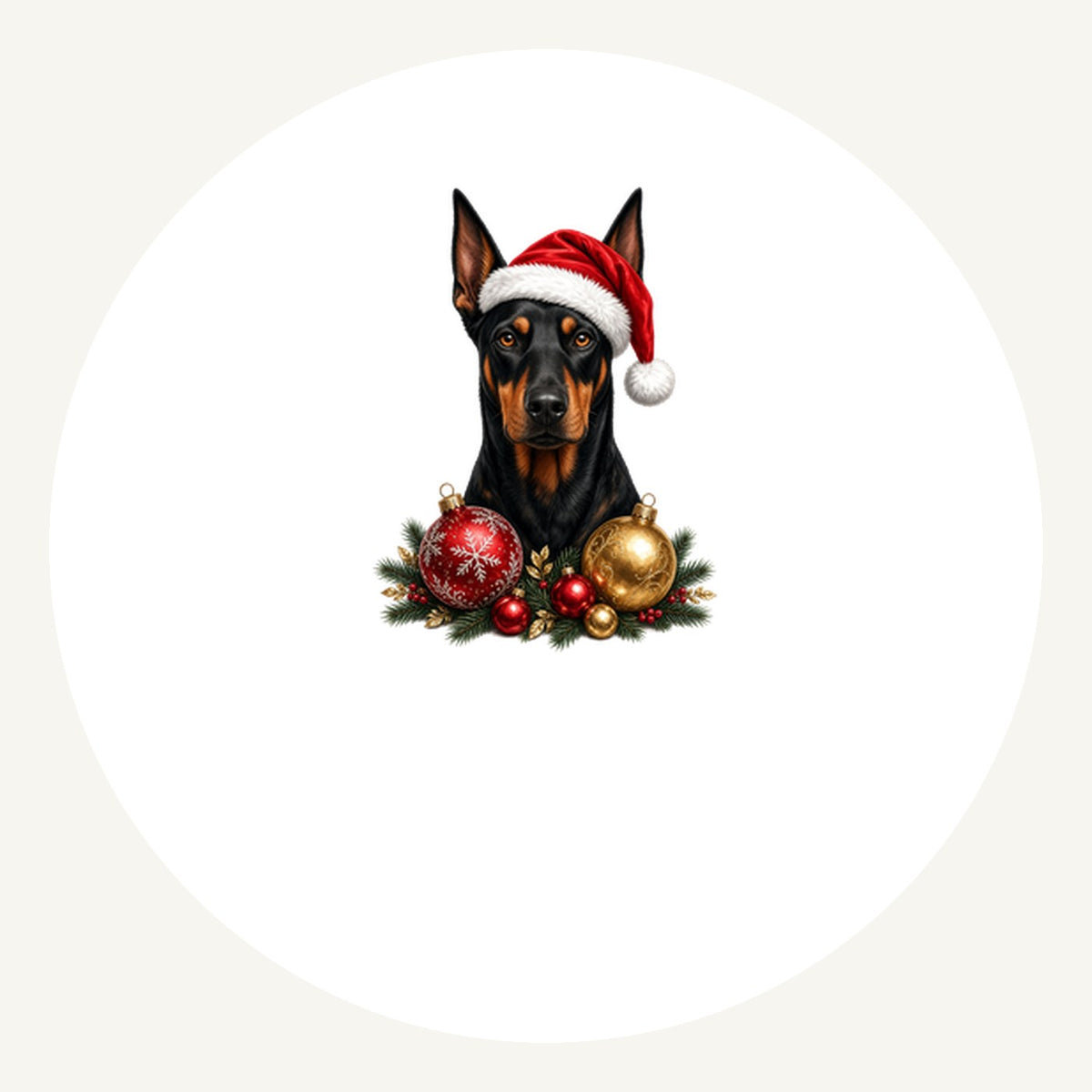 Doberman Personalised Pewter Christmas Ornament