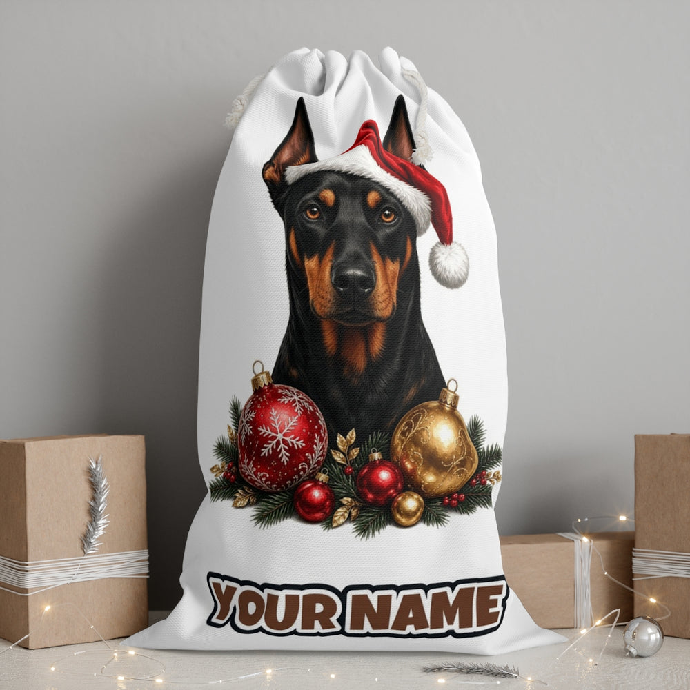 Doberman Personalised Santa Sack