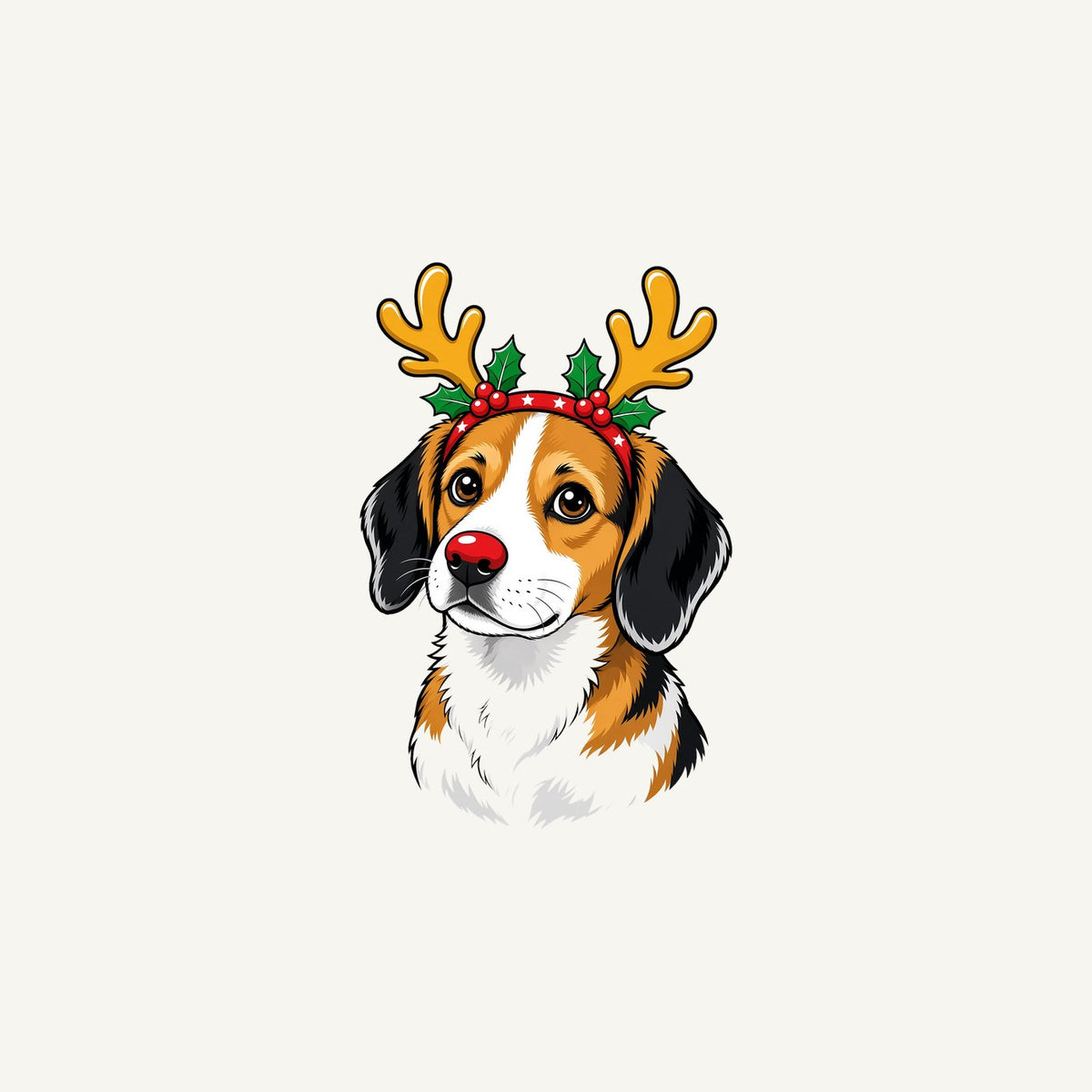 Dog in Reindeer Antlers Personalised Christmas Mug