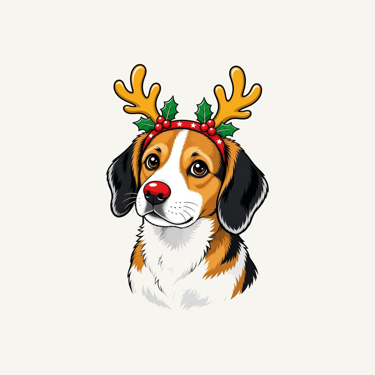 Dog in Reindeer Antlers Personalised Christmas T-Shirt and Hoodie