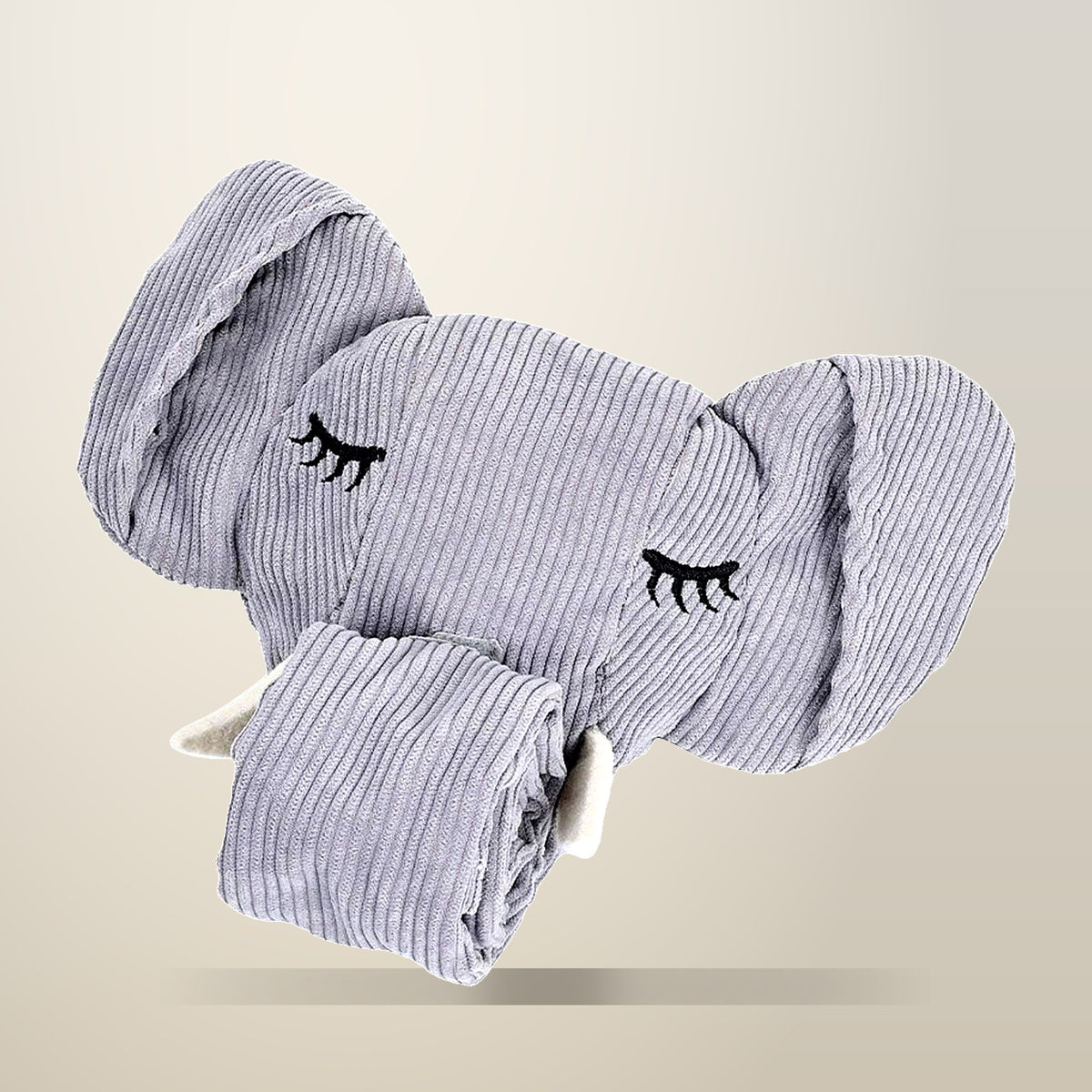 Elephant Shaped Sniffing Dog Toy, Food Hiding, on a plain cream background