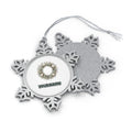 Dried Floral Wreath Personalised Pewter Christmas Ornament