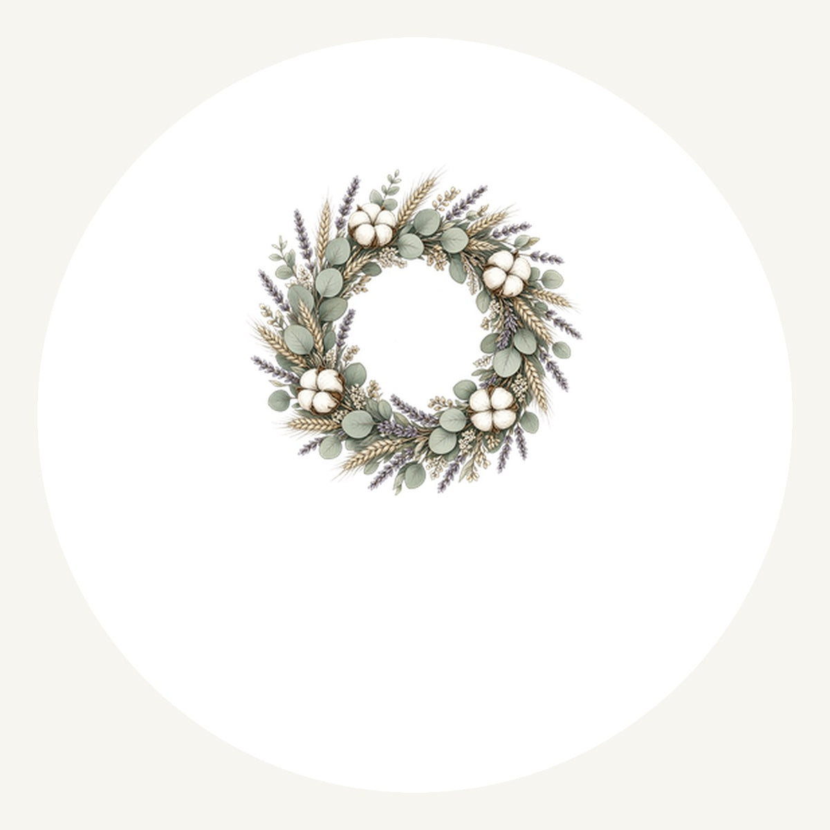 Dried Floral Wreath Personalised Pewter Christmas Ornament