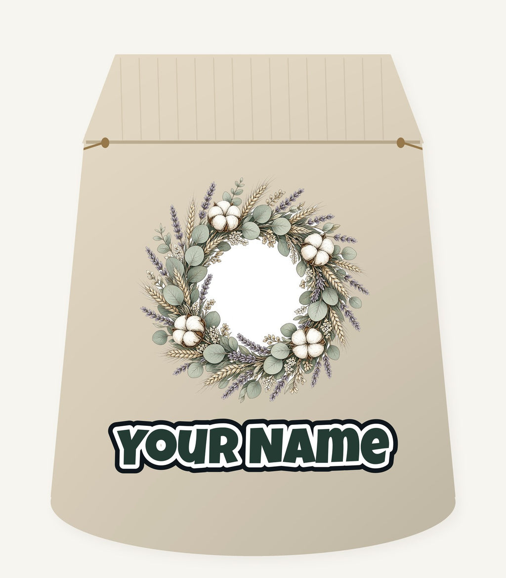 Dried Floral Wreath Personalised Santa Sack