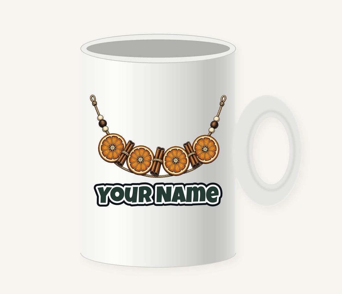Dried Orange And Cinnamon Garland Personalised Christmas Mug
