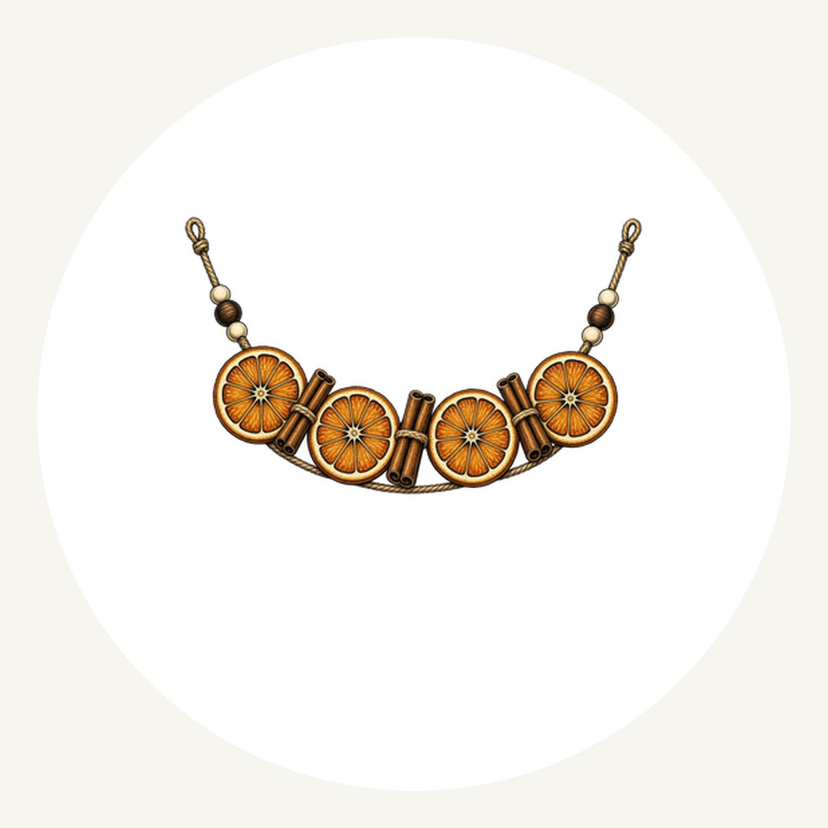Dried Orange And Cinnamon Garland Personalised Pewter Christmas Ornament