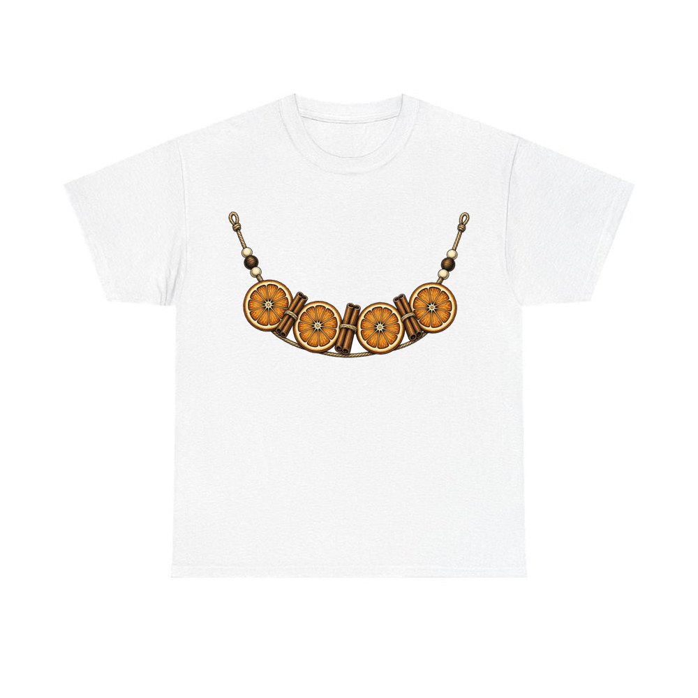 Dried Orange And Cinnamon Garland personalised Christmas T-shirt in white