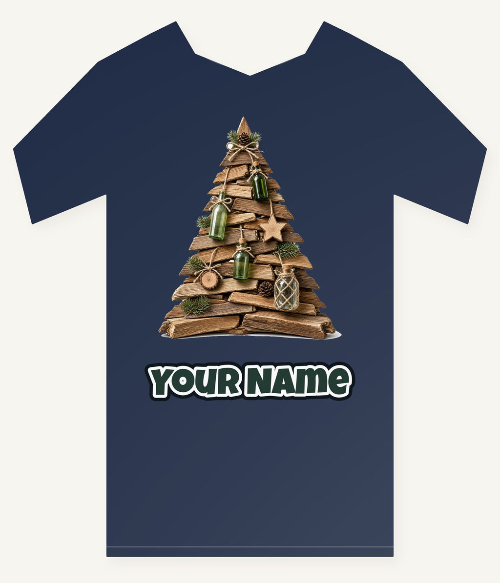 Driftwood Christmas Tree Personalised Kids Tee and Baby Bodysuit