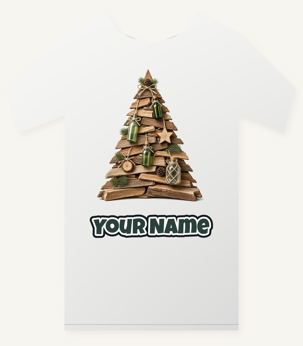 Driftwood Christmas Tree Personalised Christmas T-Shirt and Hoodie