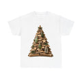 Driftwood Christmas Tree design on a white tee