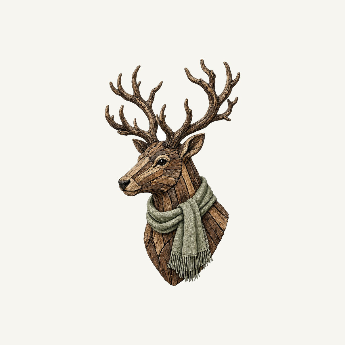 Driftwood Stag Head Personalised Christmas T-Shirt and Hoodie