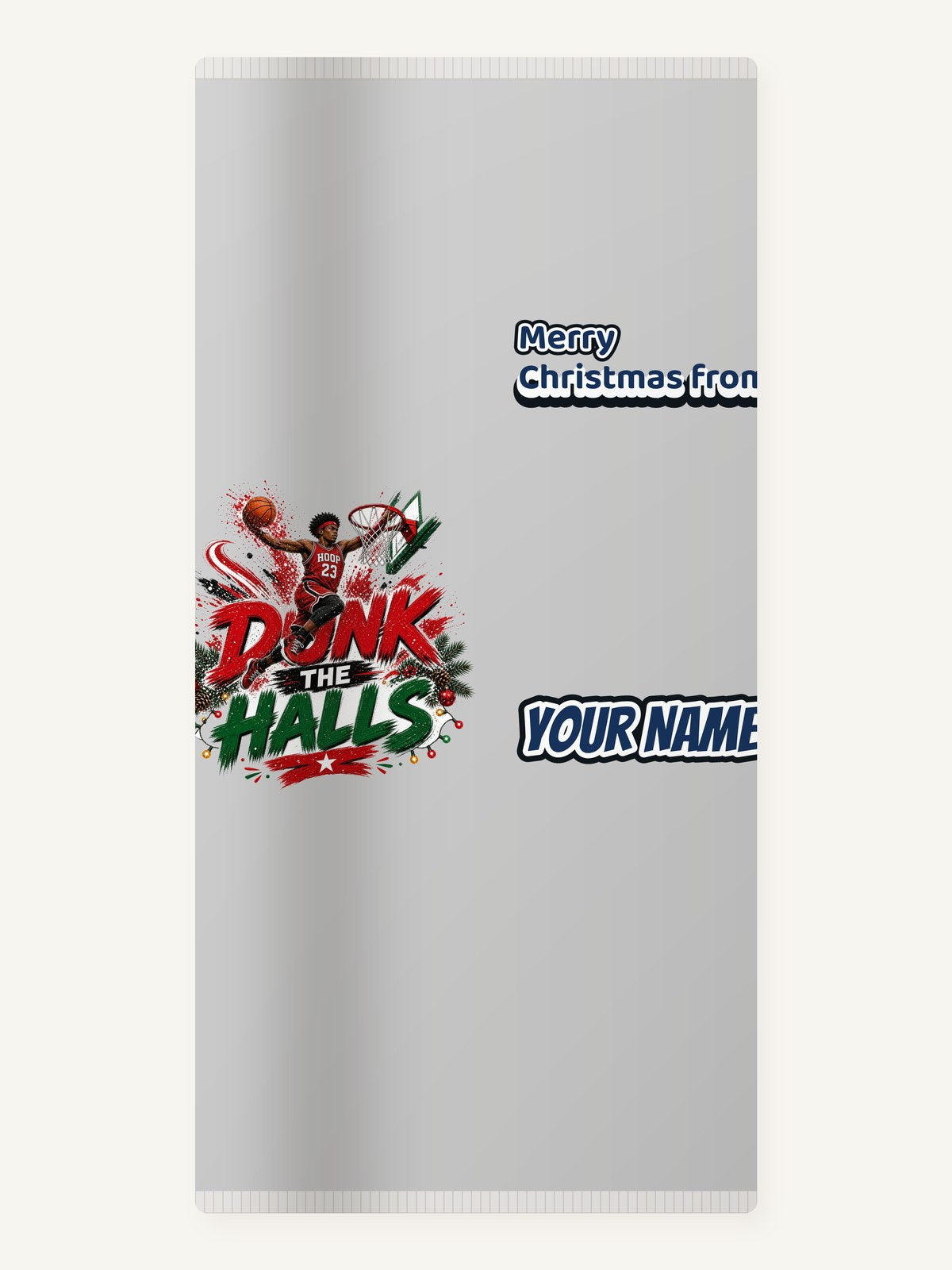 Dunk The Halls Basketball Personalised Beach Towel