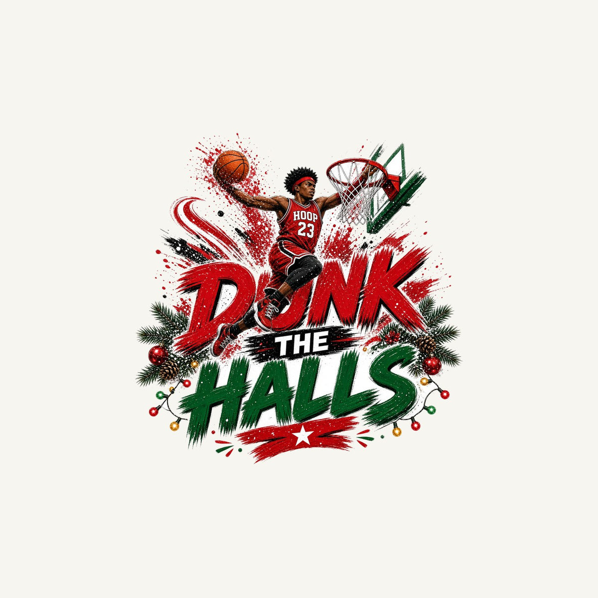 Dunk The Halls Basketball Personalised Christmas Mug