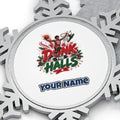 Dunk The Halls Basketball Personalised Pewter Christmas Ornament